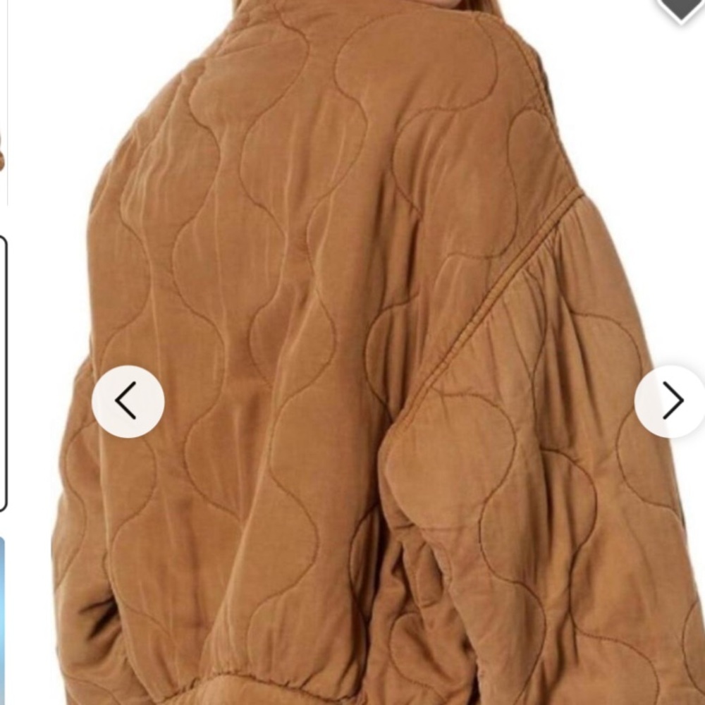NEW! Blank NYC cotton blend Quilted Bomber Jacket in Camel